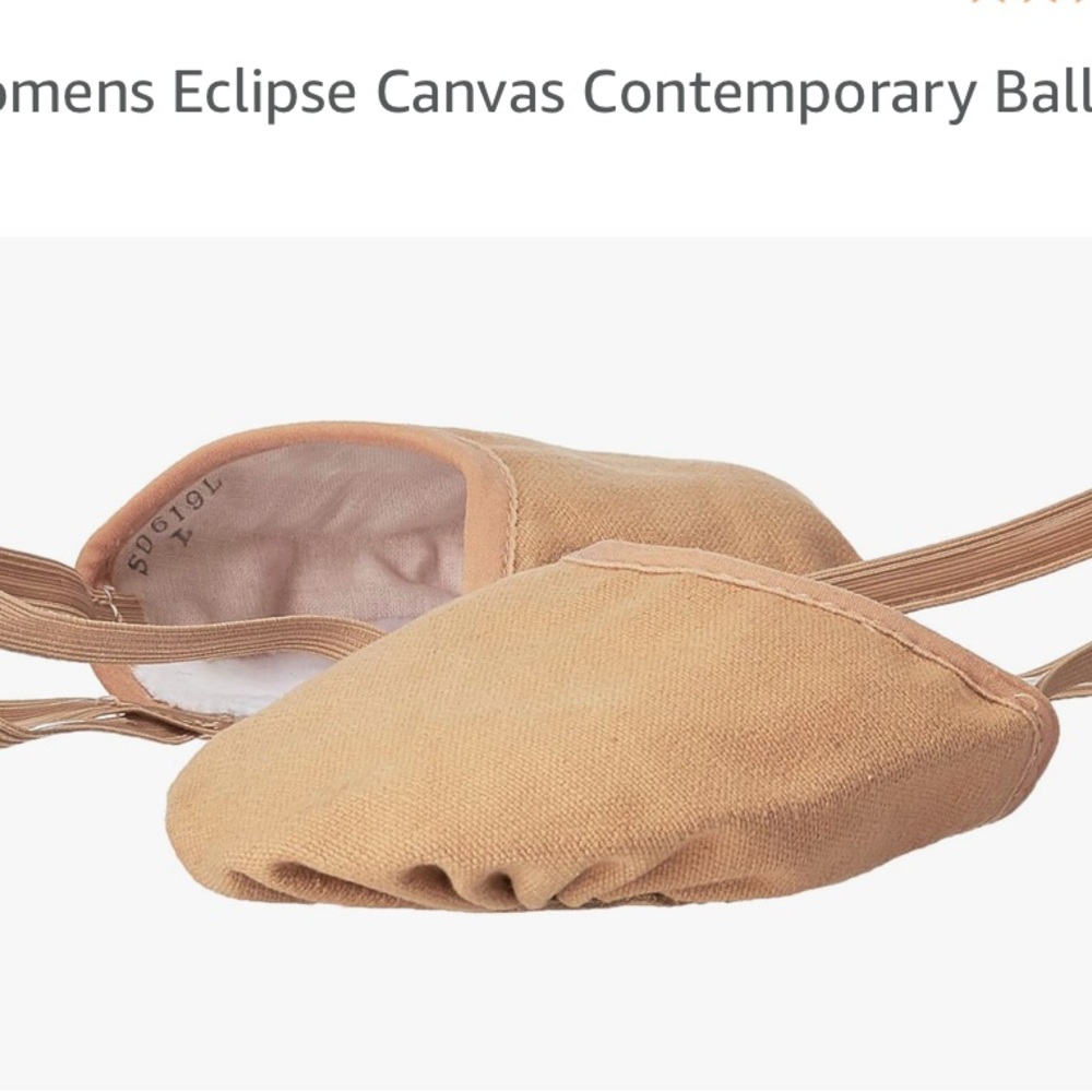 BLOCH Eclipse Canvas Half Sole Lyrical Shoes - Tan Size Small